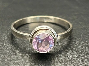 925 Sterling Silver Stackable Amethyst Gemstone Stack Ring Size US 7 8 9 - Picture 1 of 2