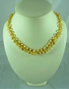 FABULOUS NEW UNUSED 9CT/K YELLOW GOLD  CITRINE BRIOLETTE NECKLACE ST#7781 - Picture 1 of 5