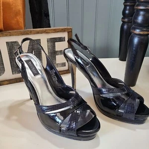 WHBM Vera Platform Slingback Heels Size 8.5 - Picture 1 of 11