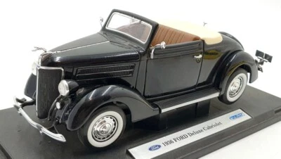 Welly 1/18 Scale Diecast 19867W - 1936 Ford Deluxe Cabriolet - Black - Image 1 of 4