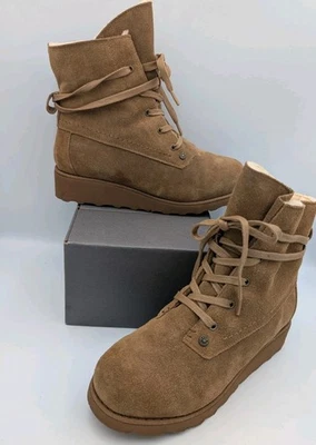 Bearpaw Boot Womens Suede Sheepskin Brown Hiking Winter Lace Up Size 8 Boots - Image 1 of 4