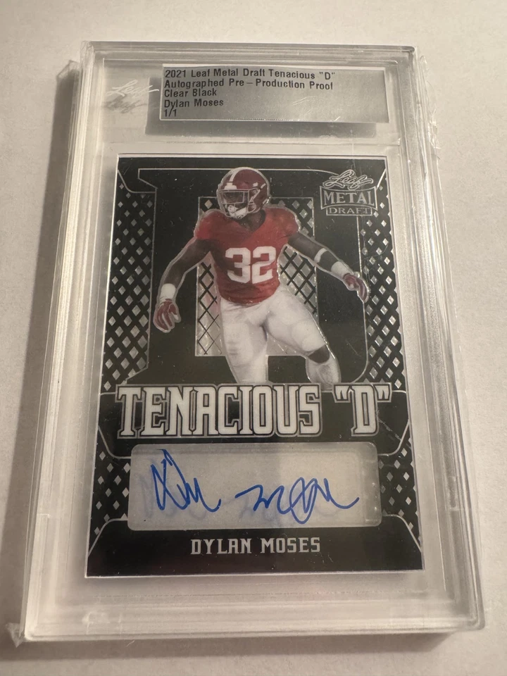 2021 Leaf Tenacious D Dylan Moses Clear Black Pre-Production Proof 1/1 RC Auto - Image 1 of 1