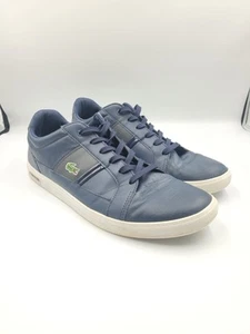 Lacoste Shoes Mens 12 Blue Faux Leather Europa LCR Sneakers Low Top - Picture 1 of 7