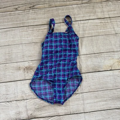 Vintage Maxine of Hollywood blue purple one piece swimsuit - Image 1 of 4