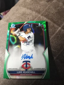 Luke Keaschall 2023 Bowman Draft Chrome 1st Auto RC Green Lava Refractor /99 - Picture 1 of 2