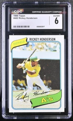 1980 TOPPS #482 Rickey Henderson CGC 6 - Image 1 of 2