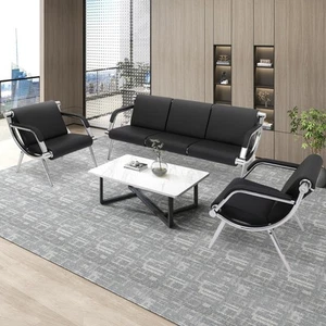 Office Reception Chair Business Lobby Guest Chair Waiting Room Visitor Sofa Set - Picture 1 of 36