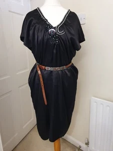 Betty Blue Designer Black Midi Dress Size 42 Wedding/party/races - Picture 1 of 6