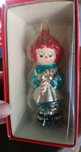 Raggedy Ann Blown Glass Ornament w Box 1998 Kurt S. Adler Simon & Schuster NEW!! - Picture 1 of 7
