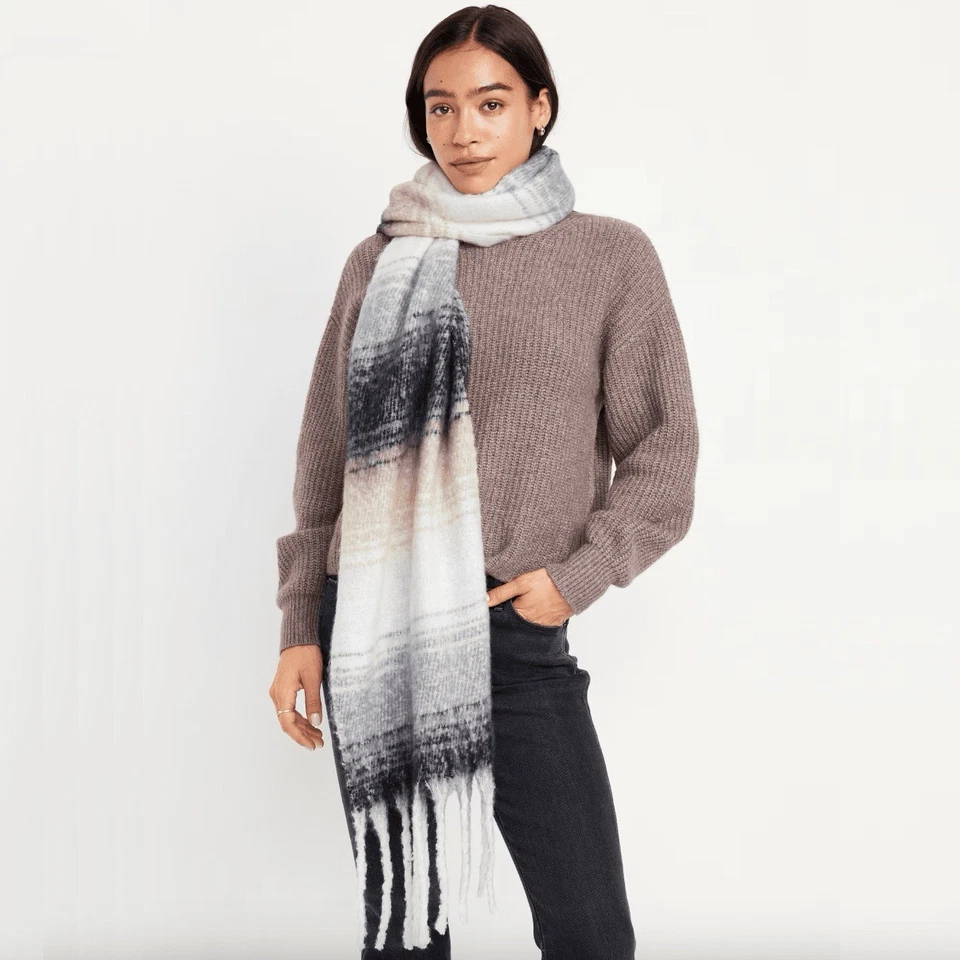 Bufanda marrón y gris azul marino antiguo Foto 1 de 1