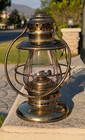 BRASS CONDUCTOR BELL BOTTOM RAILROAD LANTERN UNMARKED UNUSUAL GLOBE