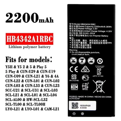 Batería Para HUAWEI HB4342A1RBC Y6 Y511 Y5 2 5 Play5 5 Play CUN-U29 4A HW-SCL-L32 Foto 1 de 4