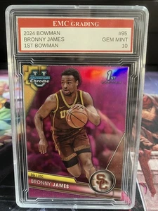 Bronny James USC Trojans 2024 Topps Bowman U Chrome #95 Bowman 1st GRADED 10 - Picture 1 of 2