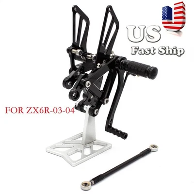 数控摩托车后轮脚凳适用于川崎忍者 600 ZX6R ZX636 2005 06-2008 — 第 1/4 张图片