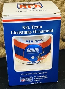 NFL Team VTG Christmas Ornament NY Giants Satin Unbreakable 1970s - Picture 1 of 12