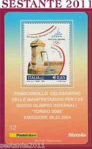 TESSERA FILATELICA GIOCHI OLIMPICI INVERNALI TORINO 2006 SAUZE D'OULX 2004 F12 - Imagen 1 de 1