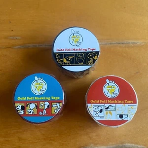 New PEANUTS Snoopy 75th Anniversary Gold Leaf Masking Tape 25mm x 4m - Picture 1 of 8