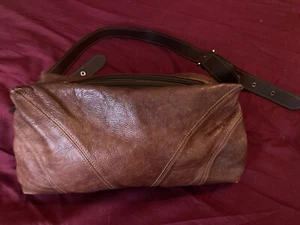 Gianni Conti Shoulder Bag Brown Tan Leather Cross Body Hand Bag Adjustable Strap - Picture 1 of 5