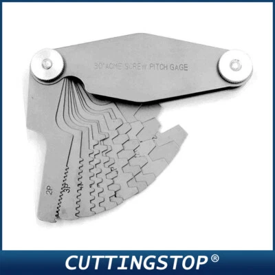 30 Degree Acme Screw Pitch Gauge 12pcs Thread Pitch Cutting Measuring Tool Set