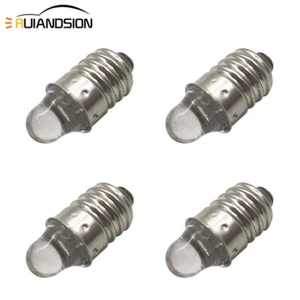 4X 3Volt. E10 Lamp LED Bulb 3V 6000K White MES 1447 Screw for Torch Bike Bicycle - Picture 1 of 7