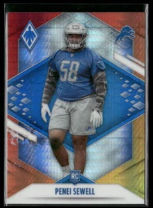 2021 Panini Phoenix #143 Penei Sewell Fire Burst Detroit Lions - Bild 1 von 2
