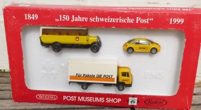 WIKING 81-05 Roskopf 1:87 H0, 150 Anni Della Posta Svizzera VW Beetle Top 1:87 - Immagine 1 di 2