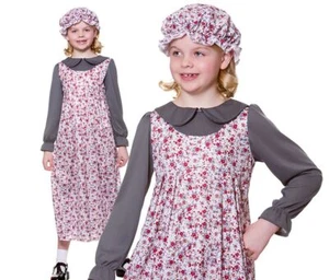 Niño NIÑA VICTORIANA Elegante Vestido Disfraz Niñas Criada Libro Semana Histórica 5-13 Años - Imagen 1 de 7