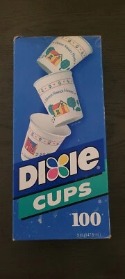 De Colección Caja Dixie Tazas Desechables 5 Oz Hogar Dulce Hogar 1995 aprox 50 tazas Foto 1 de 4