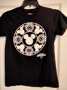 Official Disney Kingdom Hearts Black & White Mouse Ears T-Shirt - Size Small - Picture 1 of 4