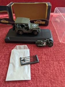 Solido Verem WW2 Willys Jeep and Motorcycle set V9534 1:43 Scale Rare NEW IN BOX - Picture 1 of 7