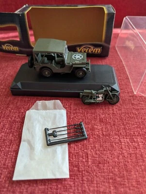 Solido Verem WW2 Willys Jeep and Motorcycle set V9534 1:43 Scale Rare NEW IN BOX - Image 1 of 4