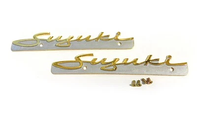 Emblema cubierta lateral reproducción Suzuki T250 T305 T350 T500 x 2 piezas Foto 1 de 2