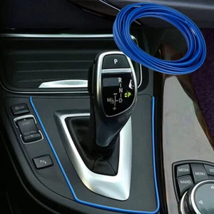 5M Blue Center Console Decoration Strip Sticker Car Interior Thread Trim Decal - Picture 1 of 6