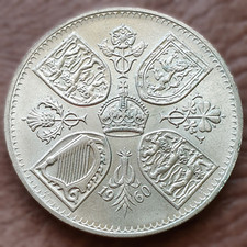 1960 Royal Mint Elizabeth II 5 Shilling Crown New York Exhibition Unc New Case