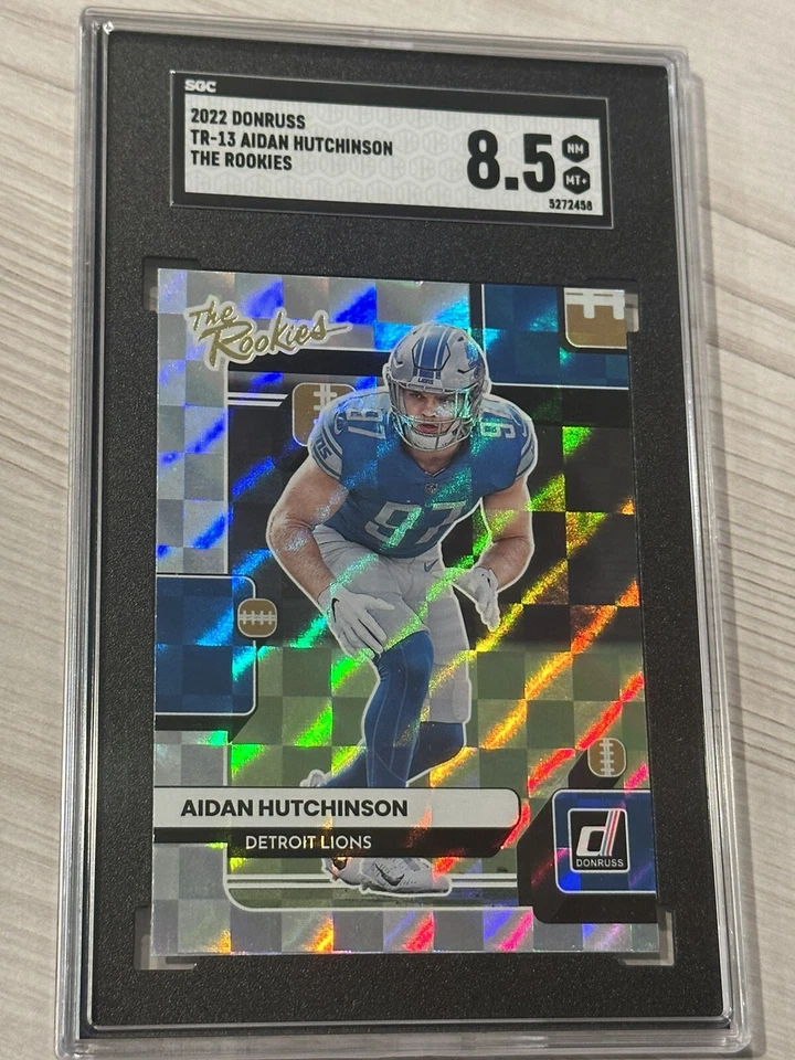 2022 Panini Donruss Aidan Hutchinson RC Prizm TR-13 Graded 8.5 - Image 1 of 3