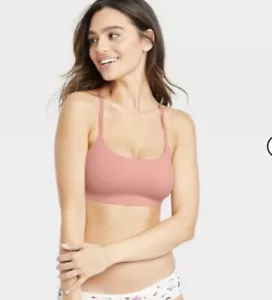 Auden Women's Signature Smooth Unlined Bralette Size M Rose Pink - Picture 1 of 4
