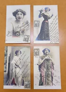 R Studio fotografico x 4 cartolina La Bella Otero ballerina spagnola cantante attrice 1905 - Foto 1 di 10