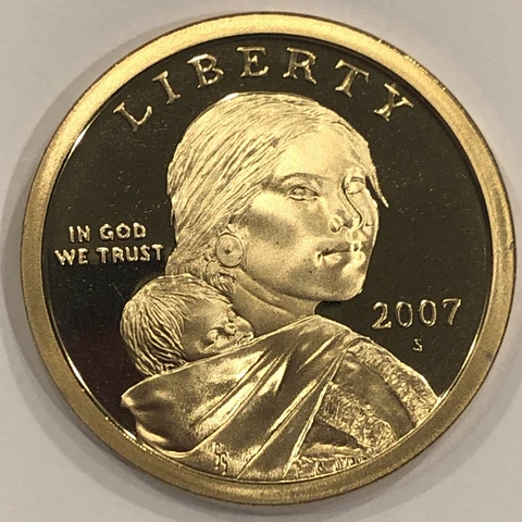 2007 S SACAGAWEA GEM PROOF DOLLAR COIN  **DIRECT FROM SET & FREE SHIP #2007S Cover