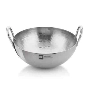 Be Bergner 22cm (2,8L) Edelstahl gehämmert Kadai BGIN-6217 (Induktionssockel) - Bild 1 von 5