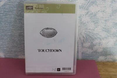 Stampin Up Rubber Stamp Set TOUCHDOWN Football Sports Ball U - Image 1 of 3
