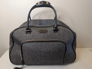 Adrienne Vittadini Gray Duffle on Wheels with Pull Handle Travel Luggage - Picture 1 of 12
