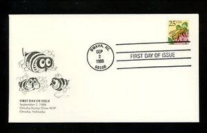 US FDC #2281 Omaha Philatelic Society 1988 Omaha NE Honeybee Insect HC - Picture 1 of 2