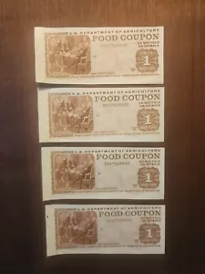 Off centered Error USDA $1.00 Food Stamps identical Serial numbers tilted print - Picture 1 of 13