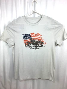 Wrangler Herren Moto amerikanische Flagge T-Shirt Größe LARGE - Bild 1 von 4
