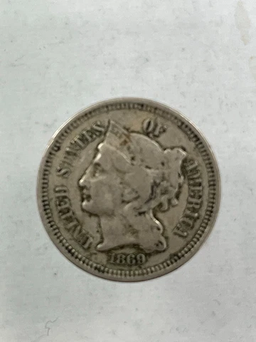 1869 Three 3 Cent Nickel VF Very Fine Condition Cover