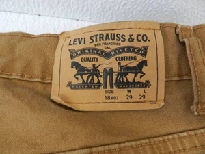 LOT OF 2 Levis STRAUS Boys Youth 18 REG 29X29 511 Slim Fit t Denim TAN Jeans - Picture 1 of 5