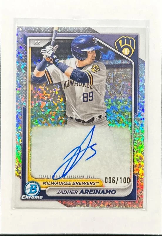2024 Bowman Jadher Areinamo 1st Chrome Mini Diamond Refractor Auto #6/100