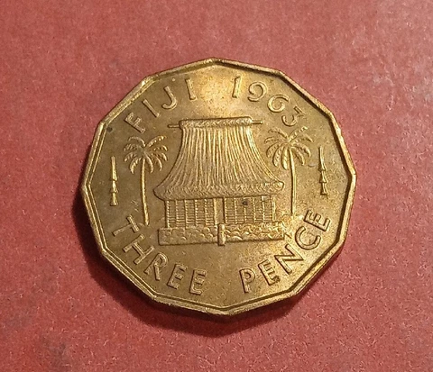 FIJI  ISLANDS  3 pence 1963  Y# 23 Cover