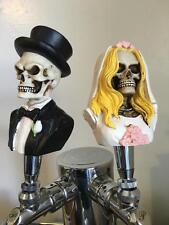 New figural DEAD BRIDE & GROOM SKULL lot goth home bar kegerator beer tap handle