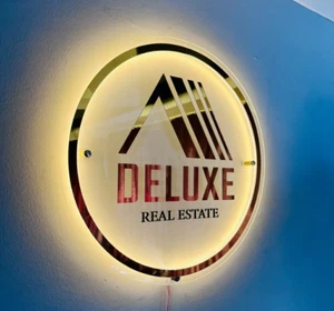 Hintergrundbeleuchtetes Business Logo Schild individuell, Acryl Wandschild, Med Spa Empfang Dekor - Bild 1 von 16